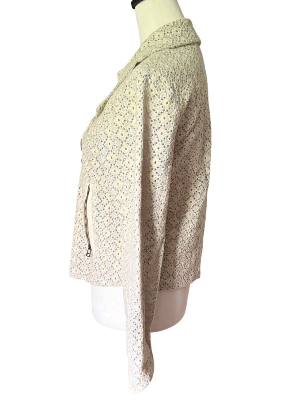 DOLAN Women's Jacket White Blue Size Medium - Picture 2 of 4